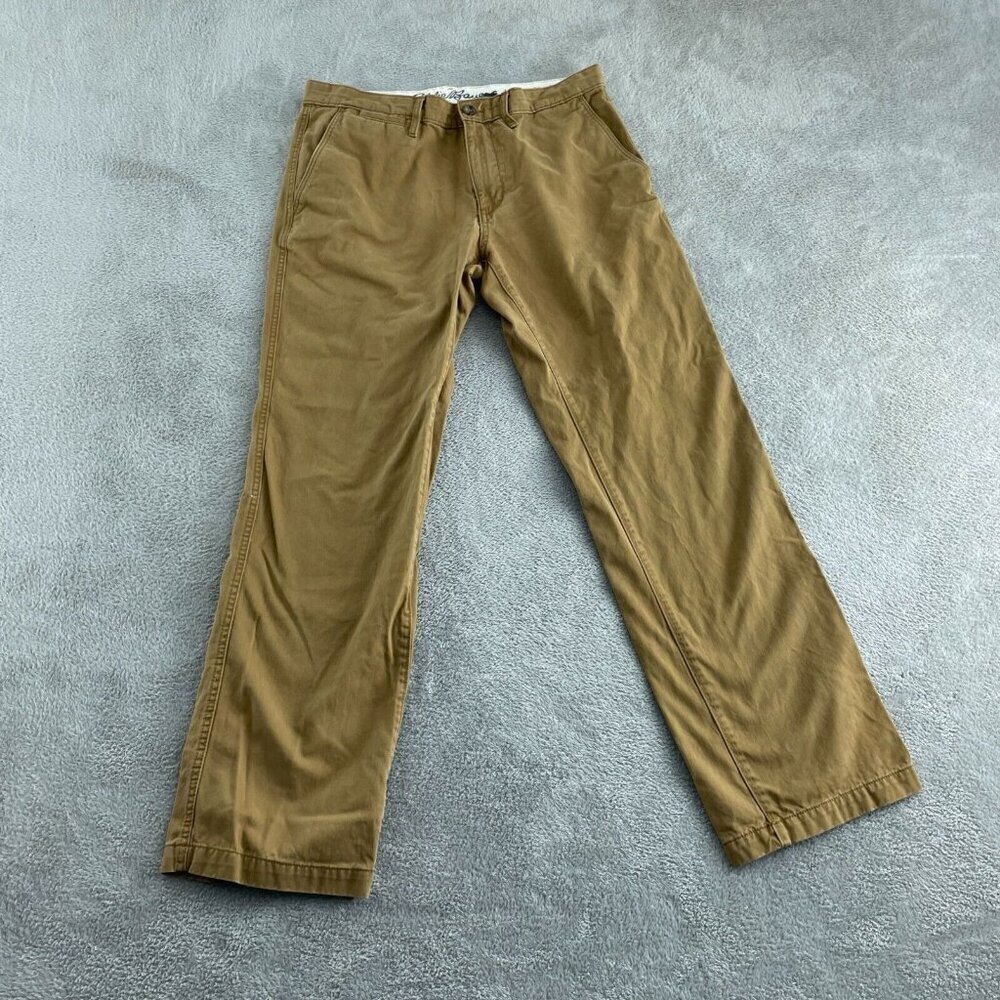 Eddie Bauer Mens Classic Fit Khaki Pants Size L 35x34 100% Cotton 5708